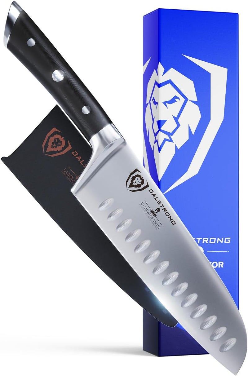 Dalstrong Santoku Knife - 7 inch - Gladiator Series ELITE - High Carbon German Steel - Sheath Included - Razor Sharp Kitchen Knife - Asian Vegetable Knife - NSF Certified - Image 1